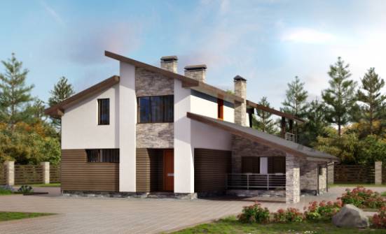 200-010-П Проект двухэтажного дома мансардой и гаражом, классический дом из поризованных блоков Шарья | Проекты домов от House Expert