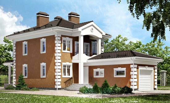150-006-П Проект двухэтажного дома, гараж, доступный коттедж из арболита Шарья | Проекты домов от House Expert