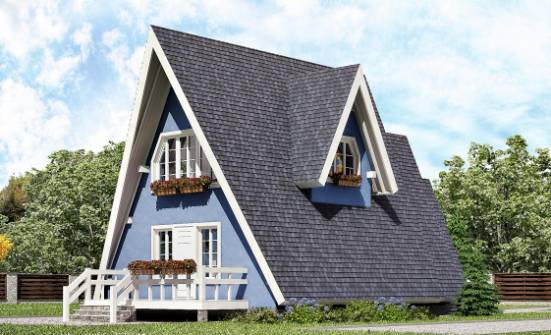 100-002-П Проект двухэтажного дома с мансардным этажом, небольшой дом из дерева Галич | Проекты домов от House Expert