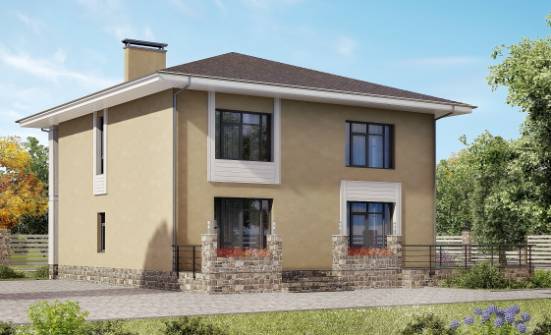 180-015-Л Проект двухэтажного дома, бюджетный загородный дом из бризолита Буй | Проекты домов от House Expert