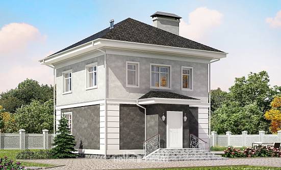 090-003-П Проект двухэтажного дома, недорогой коттедж из теплоблока Галич | Проекты домов от House Expert