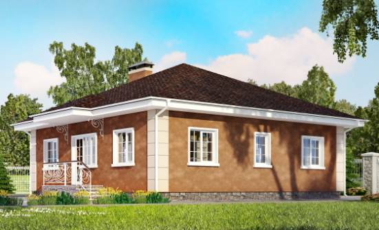 100-001-Л Проект одноэтажного дома, скромный дом из газосиликатных блоков Нерехта | Проекты домов от House Expert