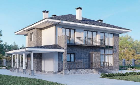 250-004-Л Проект двухэтажного дома, огромный загородный дом из бризолита Кострома | Проекты домов от House Expert