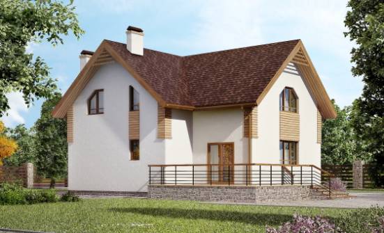 150-009-П  Проект двухэтажного дома с мансардным этажом, уютный дом из бризолита Галич | Проекты домов от House Expert