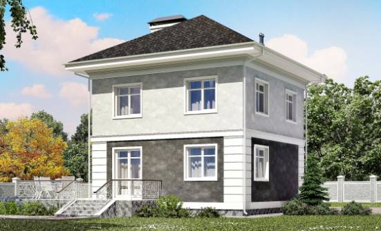 090-003-П Проект двухэтажного дома, недорогой коттедж из теплоблока Галич | Проекты домов от House Expert