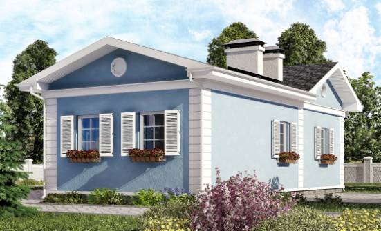 090-004-П Проект одноэтажного дома, бюджетный коттедж из твинблока Кострома | Проекты домов от House Expert