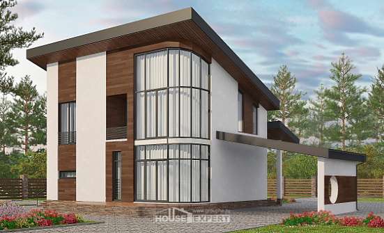 230-001-П Проект двухэтажного дома мансардный этаж, простой загородный дом из кирпича Галич | Проекты домов от House Expert