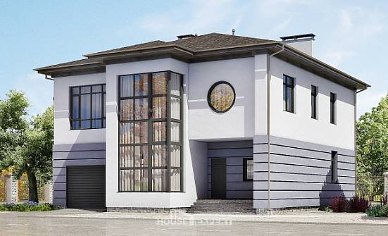 300-006-Л Проект двухэтажного дома и гаражом, красивый коттедж из кирпича Нерехта | Проекты домов от House Expert