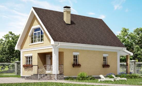 130-004-П Проект двухэтажного дома с мансардой, классический дом из бризолита Кострома | Проекты домов от House Expert