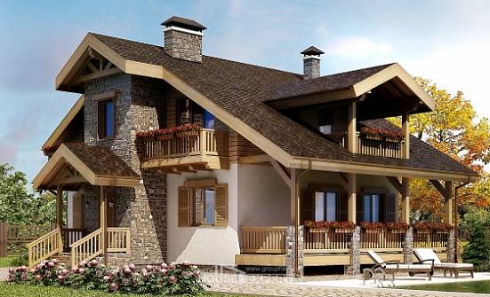 150-004-П Проект двухэтажного дома с мансардой, доступный коттедж из твинблока Шарья | Проекты домов от House Expert