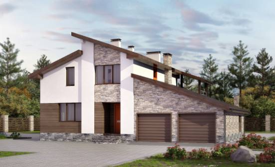 240-004-П Проект двухэтажного дома с мансардой и гаражом, просторный домик из пеноблока Буй | Проекты домов от House Expert