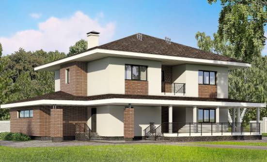 275-002-П Проект двухэтажного дома и гаражом, уютный коттедж из кирпича Буй | Проекты домов от House Expert