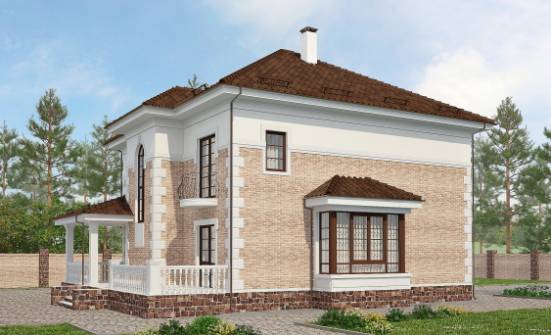 220-008-П Проект двухэтажного дома, современный коттедж из кирпича Нерехта | Проекты домов от House Expert