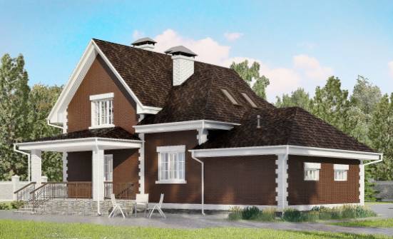 190-003-Л Проект двухэтажного дома мансардой, гараж, простой загородный дом из газобетона Буй | Проекты домов от House Expert