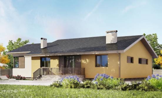 135-002-Л Проект одноэтажного дома, гараж, классический загородный дом из керамзитобетонных блоков Галич | Проекты домов от House Expert