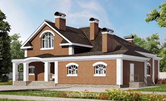 400-003-П Проект двухэтажного дома с мансардой, классический загородный дом из теплоблока Кострома | Проекты домов от House Expert