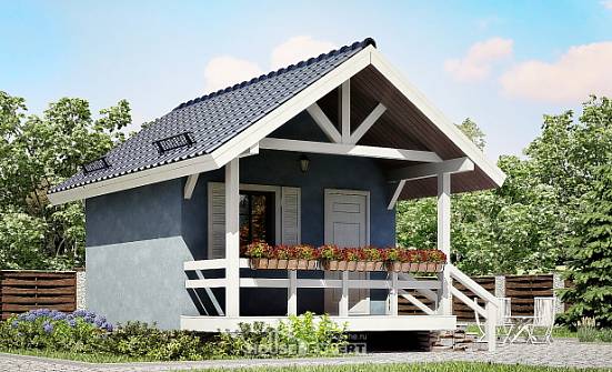 020-001-П Проект одноэтажного дома, уютный коттедж из бревен Нерехта | Проекты домов от House Expert
