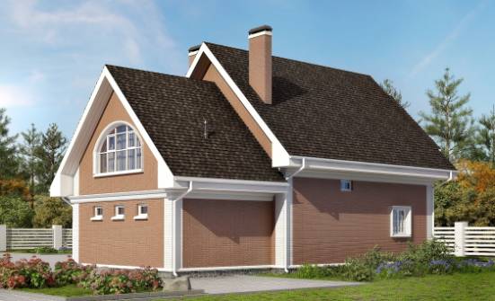 185-003-П Проект двухэтажного дома мансардой и гаражом, простой домик из поризованных блоков Буй | Проекты домов от House Expert