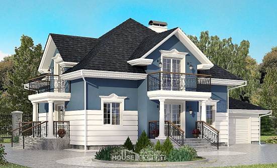 180-002-П Проект двухэтажного дома мансардой, гараж, простой домик из кирпича Галич | Проекты домов от House Expert