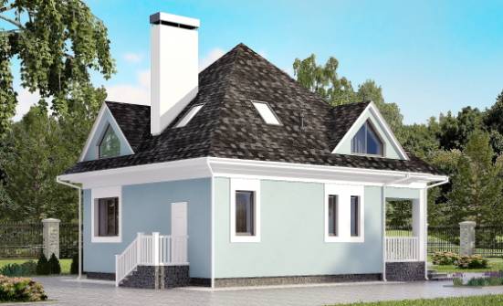 110-001-Л Проект двухэтажного дома мансардой, простой загородный дом из керамзитобетонных блоков Кострома | Проекты домов от House Expert