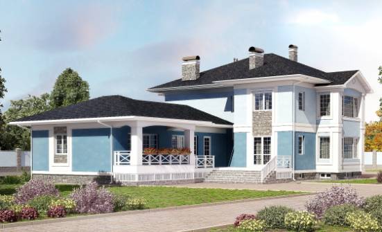 620-001-П Проект трехэтажного дома и гаражом, большой домик из теплоблока Шарья | Проекты домов от House Expert