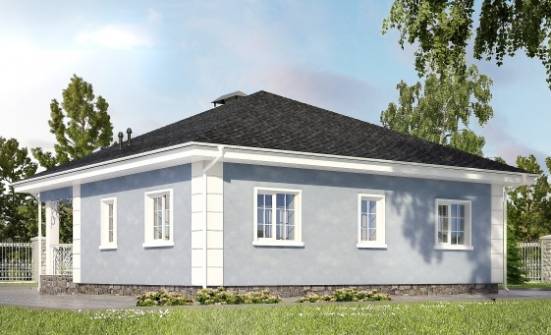 100-001-П Проект одноэтажного дома, простой домик из пеноблока Галич | Проекты домов от House Expert