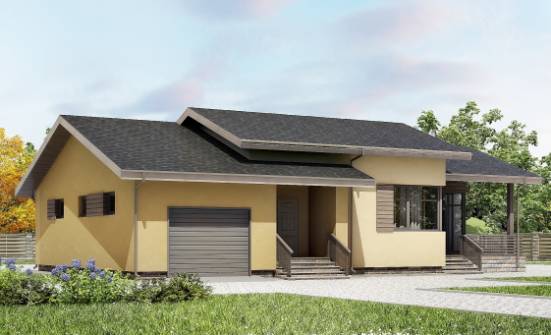 135-002-Л Проект одноэтажного дома, гараж, классический загородный дом из керамзитобетонных блоков Галич | Проекты домов от House Expert