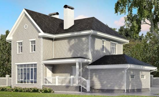 190-001-Л Проект двухэтажного дома и гаражом, просторный загородный дом из кирпича Буй | Проекты домов от House Expert