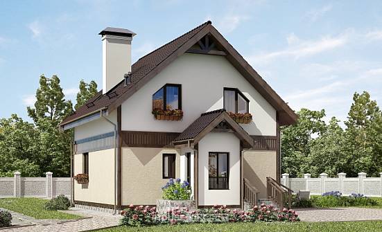 105-001-П Проект двухэтажного дома с мансардой, компактный загородный дом из газосиликатных блоков Нерехта | Проекты домов от House Expert