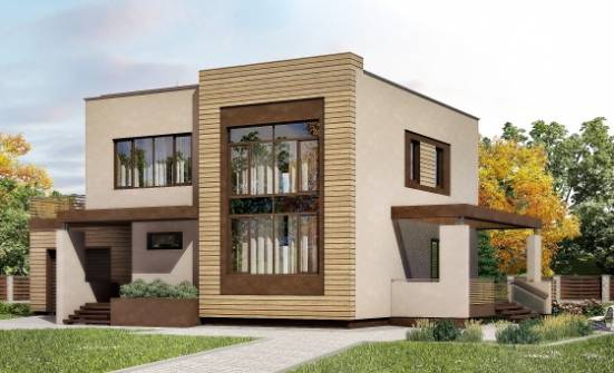 220-003-Л Проект двухэтажного дома, гараж, современный коттедж из теплоблока Шарья | Проекты домов от House Expert