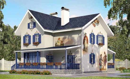 180-003-П Проект двухэтажного дома, скромный загородный дом из кирпича Галич | Проекты домов от House Expert