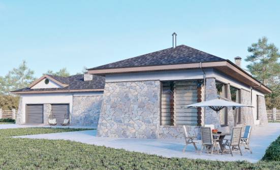 280-004-Л Проект одноэтажного дома, гараж, уютный дом из арболита Галич | Проекты одноэтажных домов от House Expert