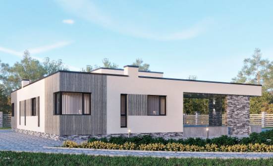 175-001-Л Проект одноэтажного дома, экономичный загородный дом из бризолита Галич | Проекты одноэтажных домов от House Expert