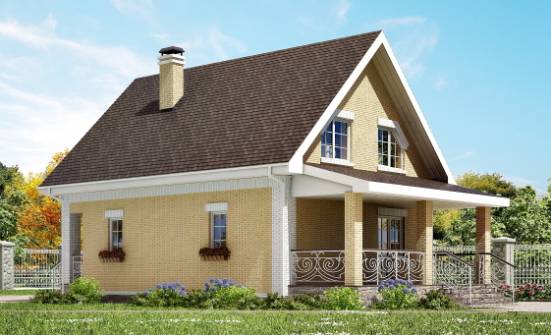 130-004-П Проект двухэтажного дома с мансардой, классический дом из бризолита Кострома | Проекты домов от House Expert