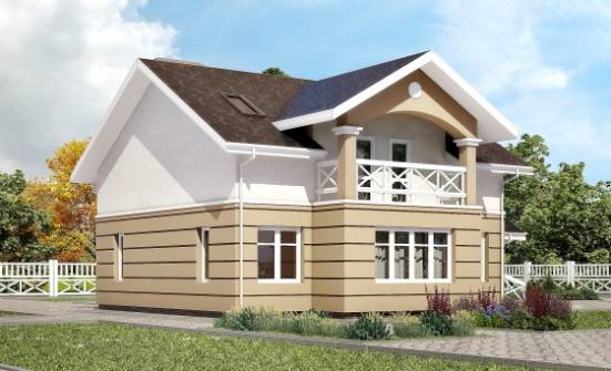 155-009-П Проект двухэтажного дома с мансардой, современный домик из газосиликатных блоков Нерехта | Проекты домов от House Expert