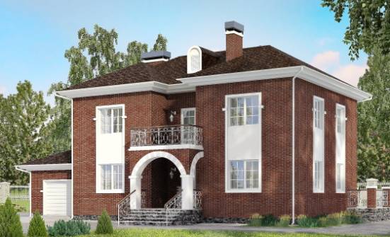 180-006-Л Проект двухэтажного дома и гаражом, современный коттедж из кирпича Буй | Проекты домов от House Expert