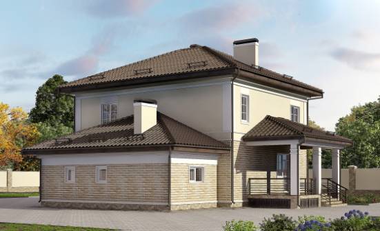 220-007-П Проект двухэтажного дома и гаражом, красивый загородный дом из кирпича Галич | Проекты домов от House Expert