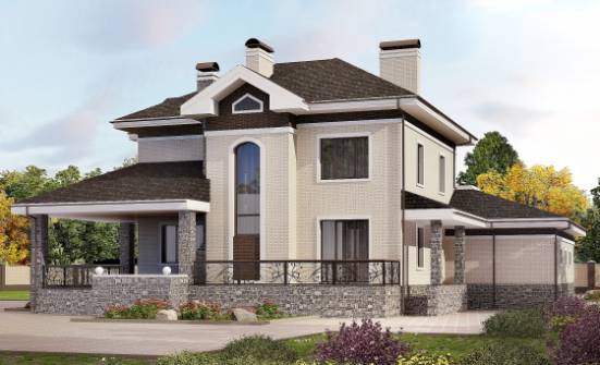 365-001-Л Проект трехэтажного дома и гаражом, огромный домик из кирпича Галич | Проекты домов от House Expert