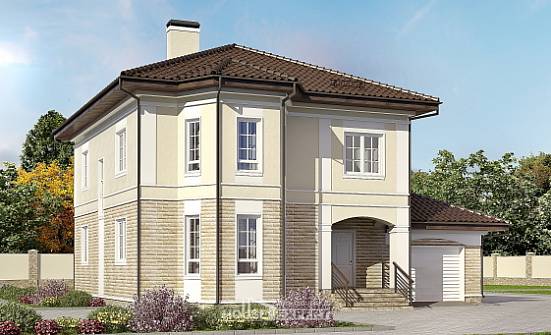 220-007-П Проект двухэтажного дома и гаражом, красивый загородный дом из кирпича Галич | Проекты домов от House Expert