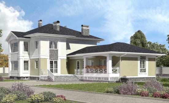 620-001-Л Проект трехэтажного дома и гаражом, красивый домик из поризованных блоков Галич | Проекты домов от House Expert