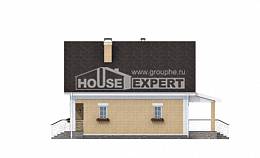 130-004-П Проект двухэтажного дома мансардой, компактный коттедж из теплоблока Буй, House Expert