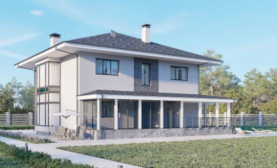 250-004-Л Проект двухэтажного дома, большой загородный дом из арболита Галич | Проекты домов от House Expert