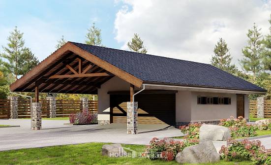060-005-П Проект гаража из кирпича Галич | Проекты домов от House Expert