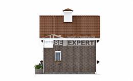 045-001-Л Проект двухэтажного дома мансардой, скромный загородный дом из пеноблока Галич, House Expert