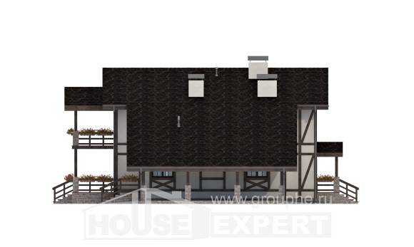 250-002-Л Проект двухэтажного дома мансардой и гаражом, современный коттедж из кирпича Буй, House Expert