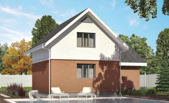 120-002-Л Проект двухэтажного дома с мансардой и гаражом, красивый коттедж из газобетона Нерехта | Проекты домов от House Expert