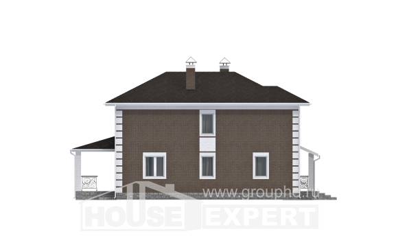 185-002-П Проект двухэтажного дома, недорогой домик из керамзитобетонных блоков Буй, House Expert
