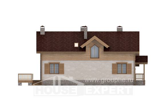 165-002-П Проект двухэтажного дома с мансардным этажом, гараж, красивый коттедж из поризованных блоков Галич, House Expert