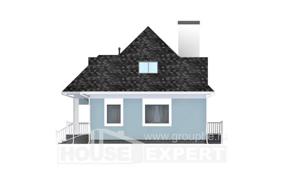 110-001-Л Проект двухэтажного дома мансардой, бюджетный загородный дом из бризолита Кострома, House Expert