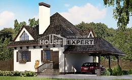 110-002-Л Проект двухэтажного дома с мансардным этажом и гаражом, классический коттедж из пеноблока Буй, House Expert